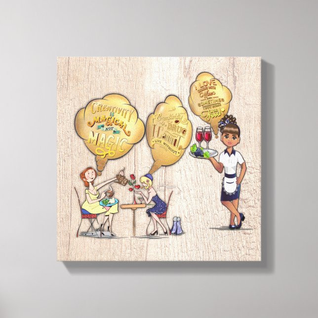 Cute-kaffebutiksbeteckning Canvastryck (Framsida)