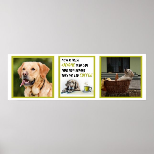Cute kaffemissbrukare Labrador-anpassningsbarna Po Poster (Framsidan)