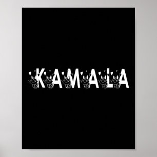Cute Kamala Cat Brev Font Graphic Poster