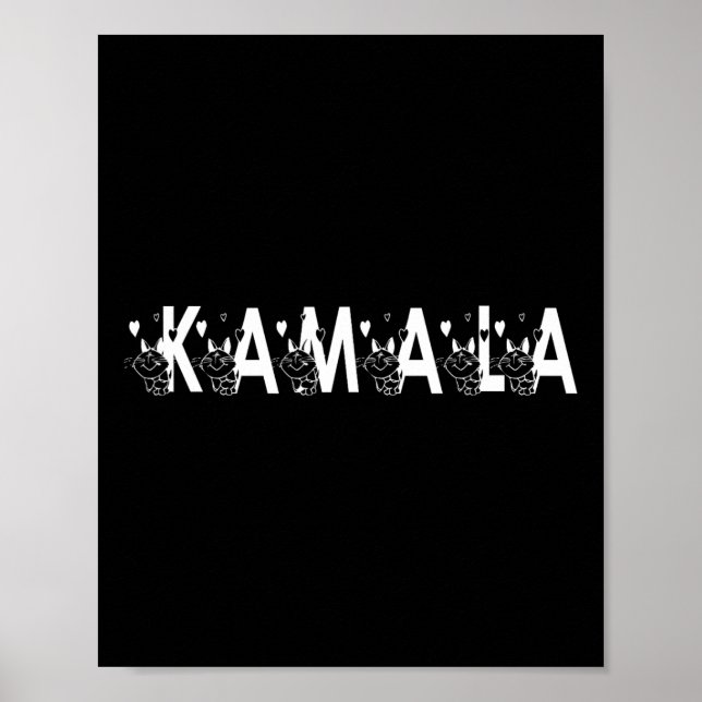 Cute Kamala Cat Brev Font Graphic Poster (Framsidan)