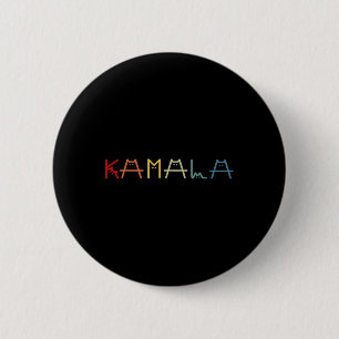 Cute Kamala Harris Cat Vintage Lettering Positive Knapp