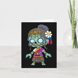 Cute Kambodjanska Zombie Anteckningskort
