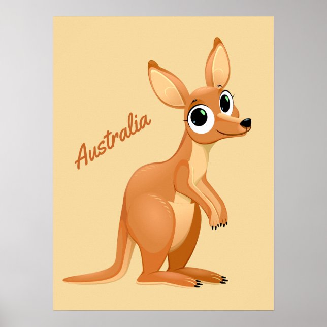 Cute Kangaroo-anpassningsbar poster (Framsidan)