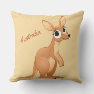 Cute Kangaroo anpassningsbar text dekorativ kudde