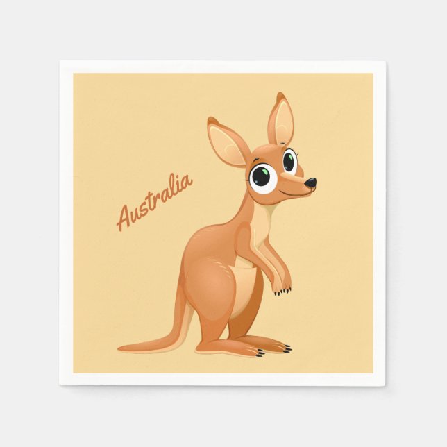 Cute Kangaroo anpassningsbar text pappra blöjor Pappersservett (Framsidan)