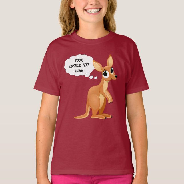 Cute Kangaroo anpassningsbar Text shirts & jacka T Shirt (Framsida)