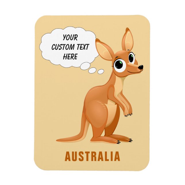Cute Kangaroo anpassningsbar textmagnet Magnet (Vertikal)