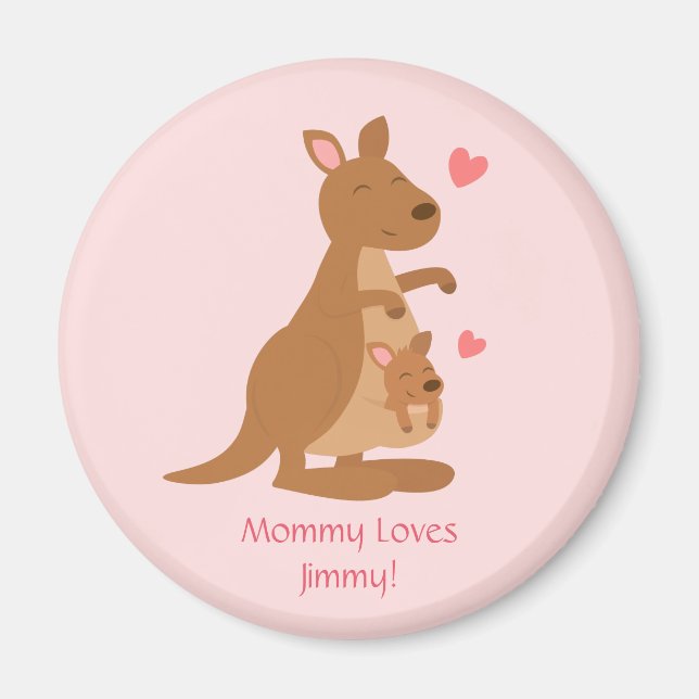 Cute Kangaroo Baby Joey Kids Personlig Magnet (Framsidan)