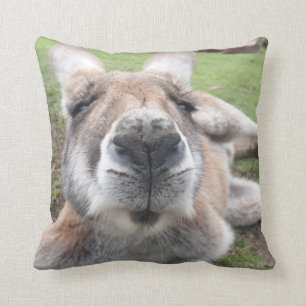 Cute Kangaroo Funny Ansikte Australia Wildlife Pho Kudde