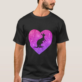 Cute Kangaroo Hjärtgåva till flickor, Tonåringar o T Shirt