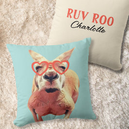 Cute Kangaroo Kärlek You Girls Room Throw Cushion Kudde