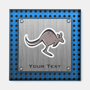 Cute Kangaroo; Metall-look Magnet