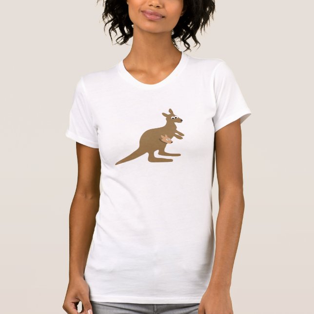 Cute Kangaroo och Joey T-Shirt (Framsida)