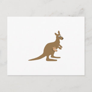Cute Kangaroo och Joey Vykort