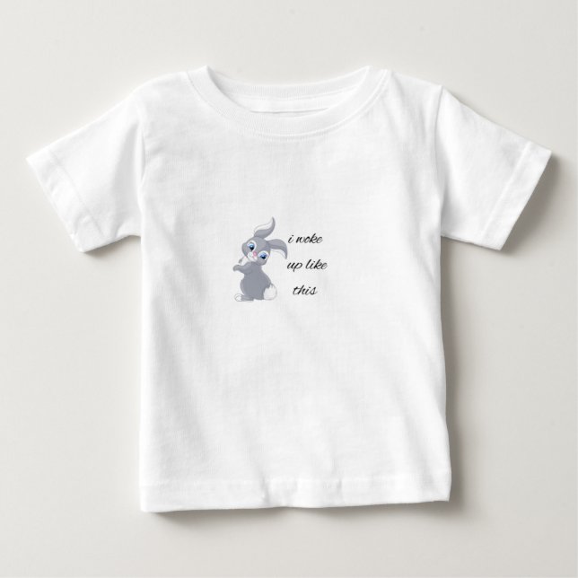 Cute-kanin jag vaknade upp så här roligt t shirt (Framsida)