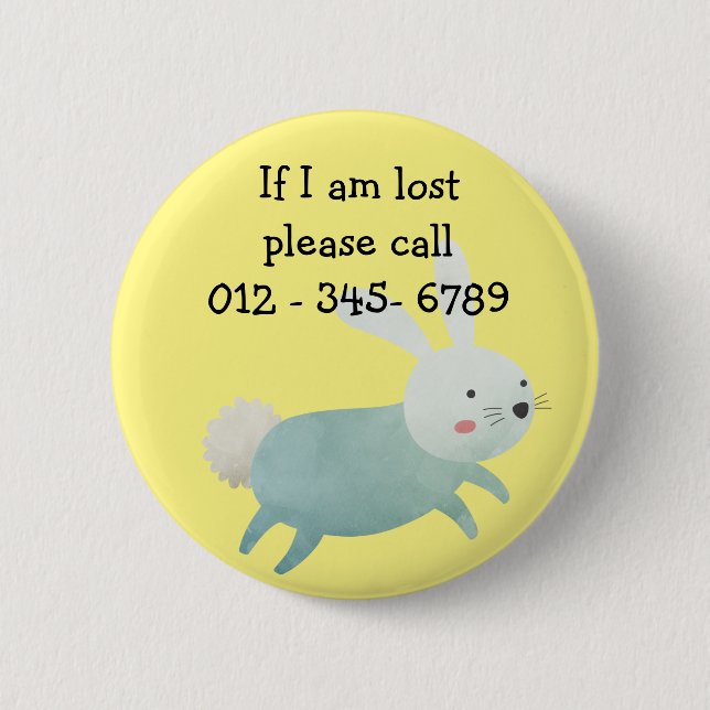 Cute-kanin, kontaktkontakt för Akutet för barn Knapp (Framsida)