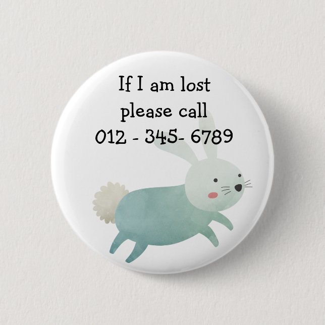 Cute-kanin, kontaktkontakt för Akutet för barn Knapp (Framsida)