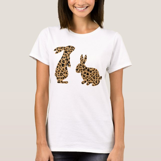 Cute kanin leopard påsk t shirt (Framsida)