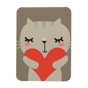 Cute-kanin med kärlek magnet