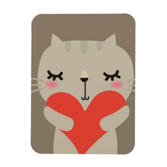 Cute-kanin med kärlek magnet (Vertikal)