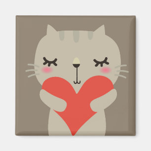 Cute-kanin med kärlek magnet