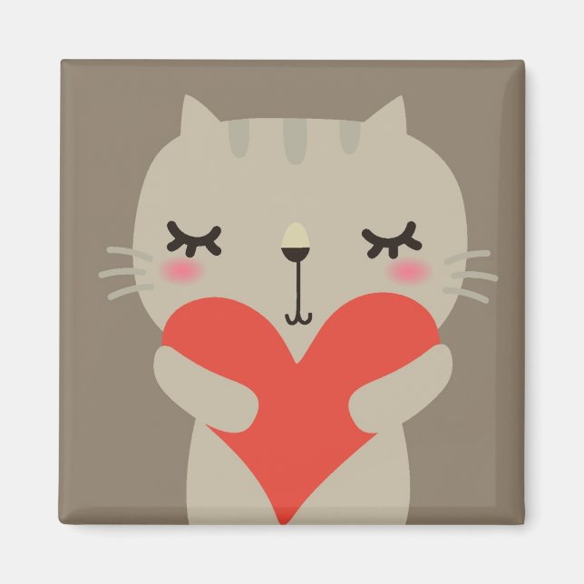 Cute-kanin med kärlek magnet (Framsidan)