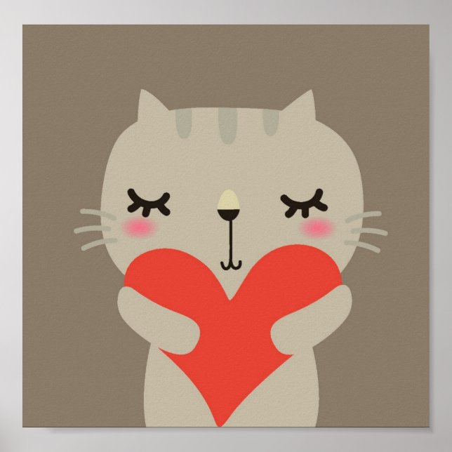 Cute-kanin med kärlek poster (Framsidan)