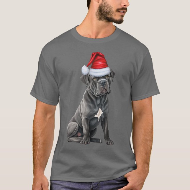 Cute Käpp Corso Hund älskare Funny jul T Shirt (Framsida)