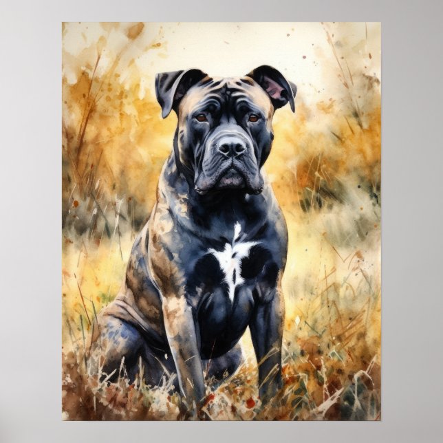 Cute Käpp Corso Hund Print Poster (Framsidan)