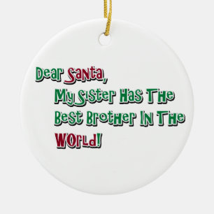 Cute Kära Santa Brother Satt Julgransprydnad Keramik