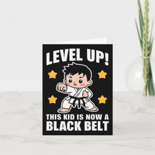 Cute Karate Black Bälte Achievement Boys Kids Kort
