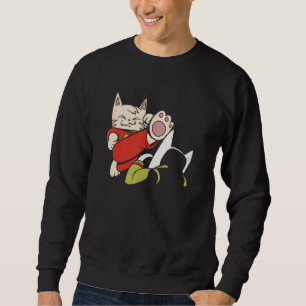 Cute Karate Cats Lång Ärmad Tröja