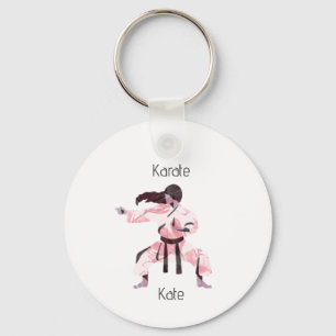 Cute Karate Girl Martial Arts Nyckelring