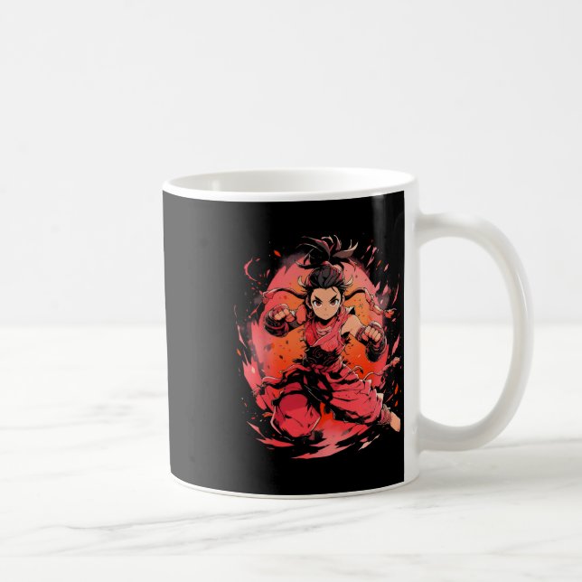 Cute Karate Martial Artist Fighter Artwork Kaffemugg (Höger)