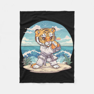 Cute Karate Tiger Kickboxing Taekwondo Jiu-jitsu T Fleecefilt