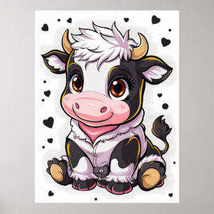 Cute-karikatyrkor med stort uttryckligt ögon poster