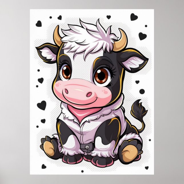 Cute-karikatyrkor med stort uttryckligt ögon poster (Framsidan)
