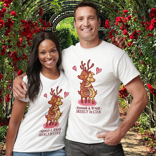 Cute Kärlek Alla hjärtans dag Hjort, par Anpassnin T Shirt