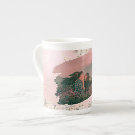 Cute Kärlek, Anpassningsbar Photo for lite Rosa Bl Benporslin Mugg