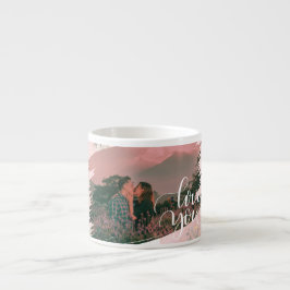 Cute Kärlek, Anpassningsbar Photo for lite Rosa Bl Espressomugg