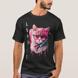 Cute Kärlek är med hjärtdjurets Alla hjärtans dag T Shirt