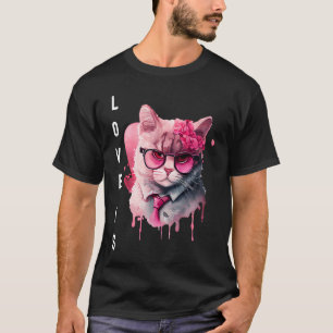 Cute Kärlek är med hjärtdjurets Alla hjärtans dag T Shirt