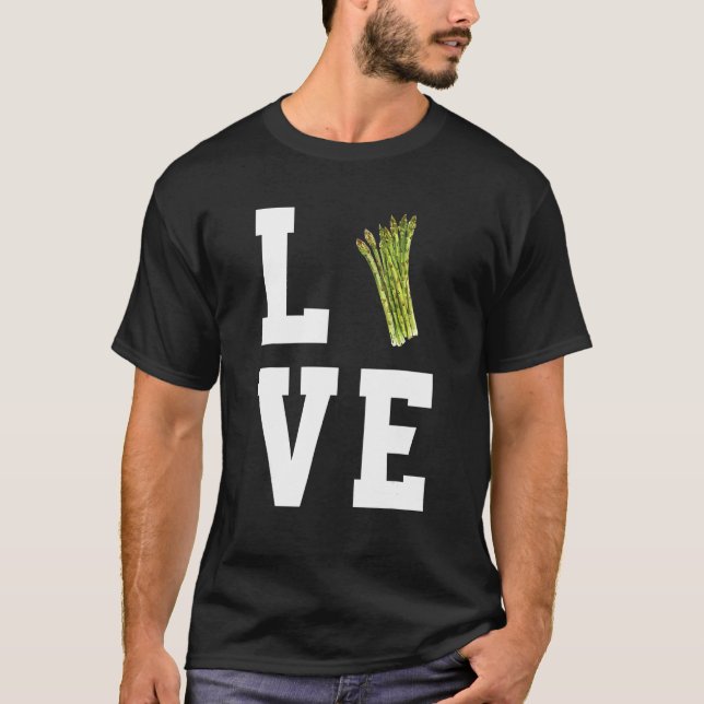 Cute Kärlek Asparagus Costume Vegetable T Shirt (Framsida)