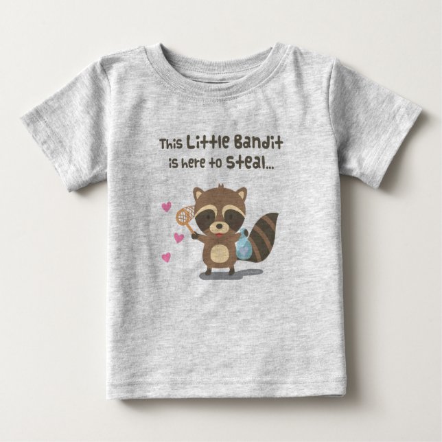 Cute Kärlek bad Bandit Raccoon om Spädbarn Tee (Framsida)