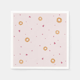 Cute KÄRLEK & BAGELS | Rosa av kandisockar av bomu Pappersservett
