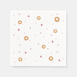 Cute KÄRLEK & BAGELS | Vit | Pappersservett