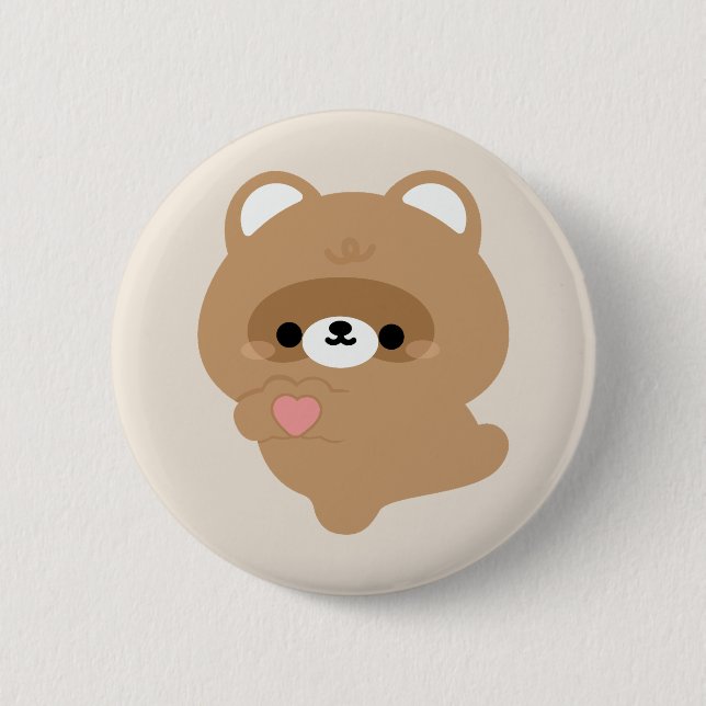 Cute Kärlek Beaver Knapp (Framsida)