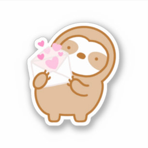 Cute Kärlek Brev Sloth Klistermärken