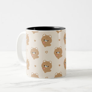 Cute Kärlek Brown Bear Två-Tonad Mugg