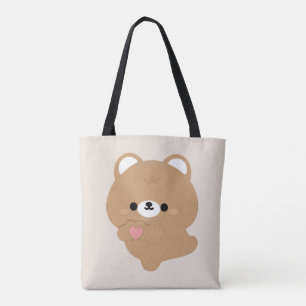 Cute Kärlek Brown Bear Tygkasse